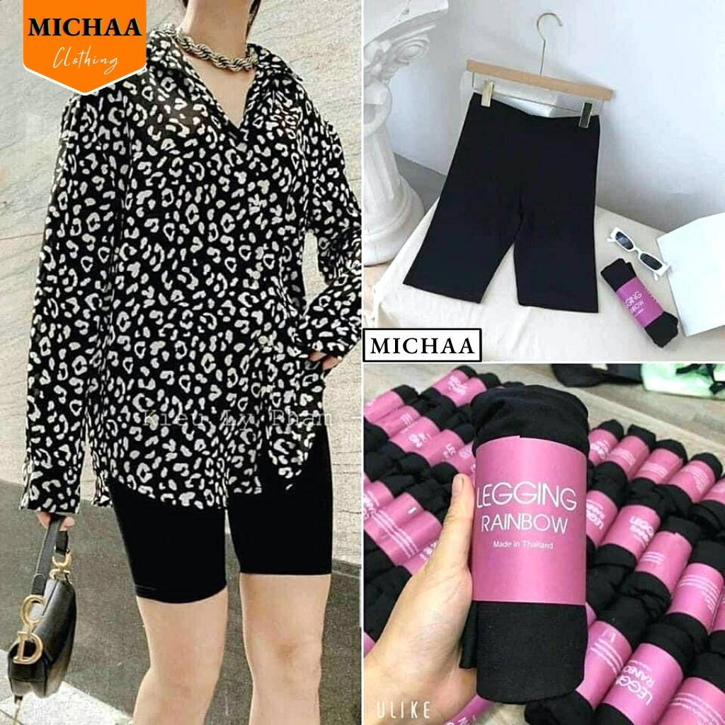 Quần LEGGING Nữ Lửng Chất Thun Thái, Quần Legging Đùi Cạp Cao Dáng Ôm Mặc Tập Gym Yoga Freesize - MICHAA | BigBuy360 - bigbuy360.vn