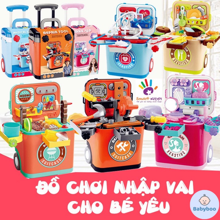 Vali kéo nấu ăn, bán kem, BBQ, sửa chữa đồ chơi cho bé