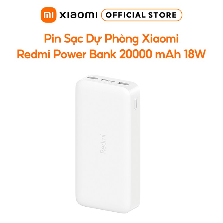 Pin Sạc Dự Phòng Xiaomi Redmi Power Bank 20000 mAh 18W - Chính hãng- BH 6 tháng