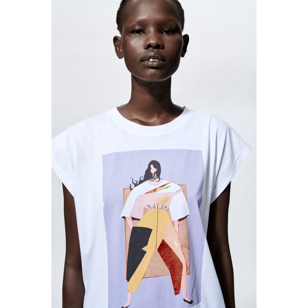 Áo phông ZARA in hình AUTHENTIC Size M