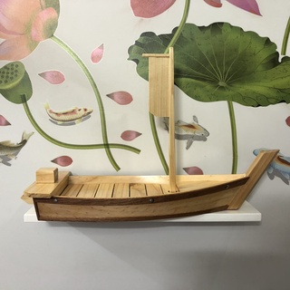 [Dài 55cm - 1 Cột buồm] Khay thuyền gỗ trang trí món ăn Khay sushi sashimi thuyền gỗ trang trí trưng bày món ăn Nhật Bản