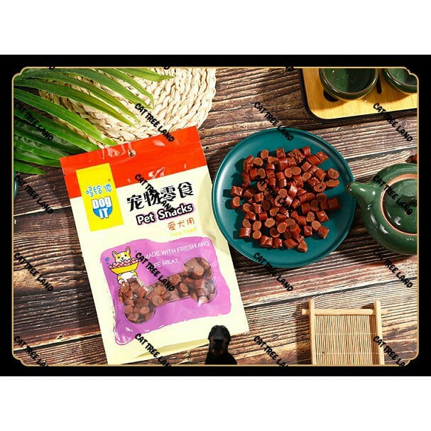 SNACK THƯỞNG CHÓ MÈO CHOMPERS THỊT BÒ KOBE VIÊN MỀM 100G (BÁNH THƯỞNG CHÓ ĂN VẶT BỔ SUNG CANXI) - THỨC ĂN CHÓ