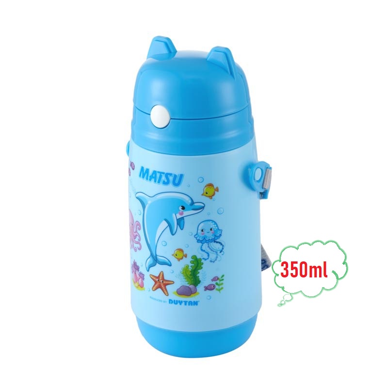 Bình nước học sinh giữ nhiệt Matsu Duy Tân dung tích 350ml / 500ml in hình dễ thương chất liệu nhựa cao cấp no.1246