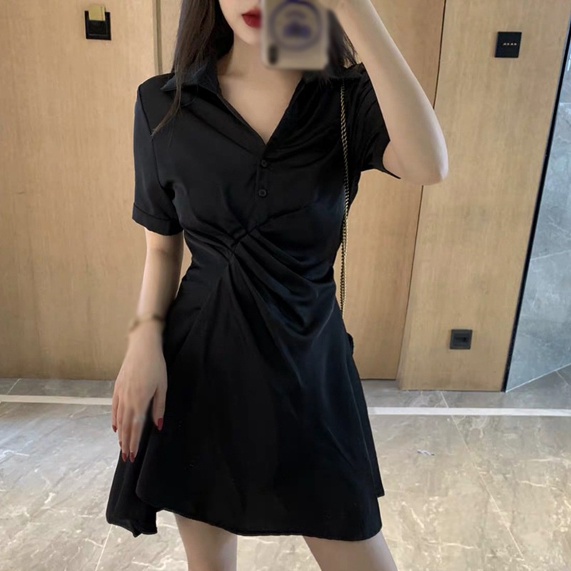Váy Đầm Ngắn Chiết Eo Thời Trang Mùa Hè Dành Cho Nữ