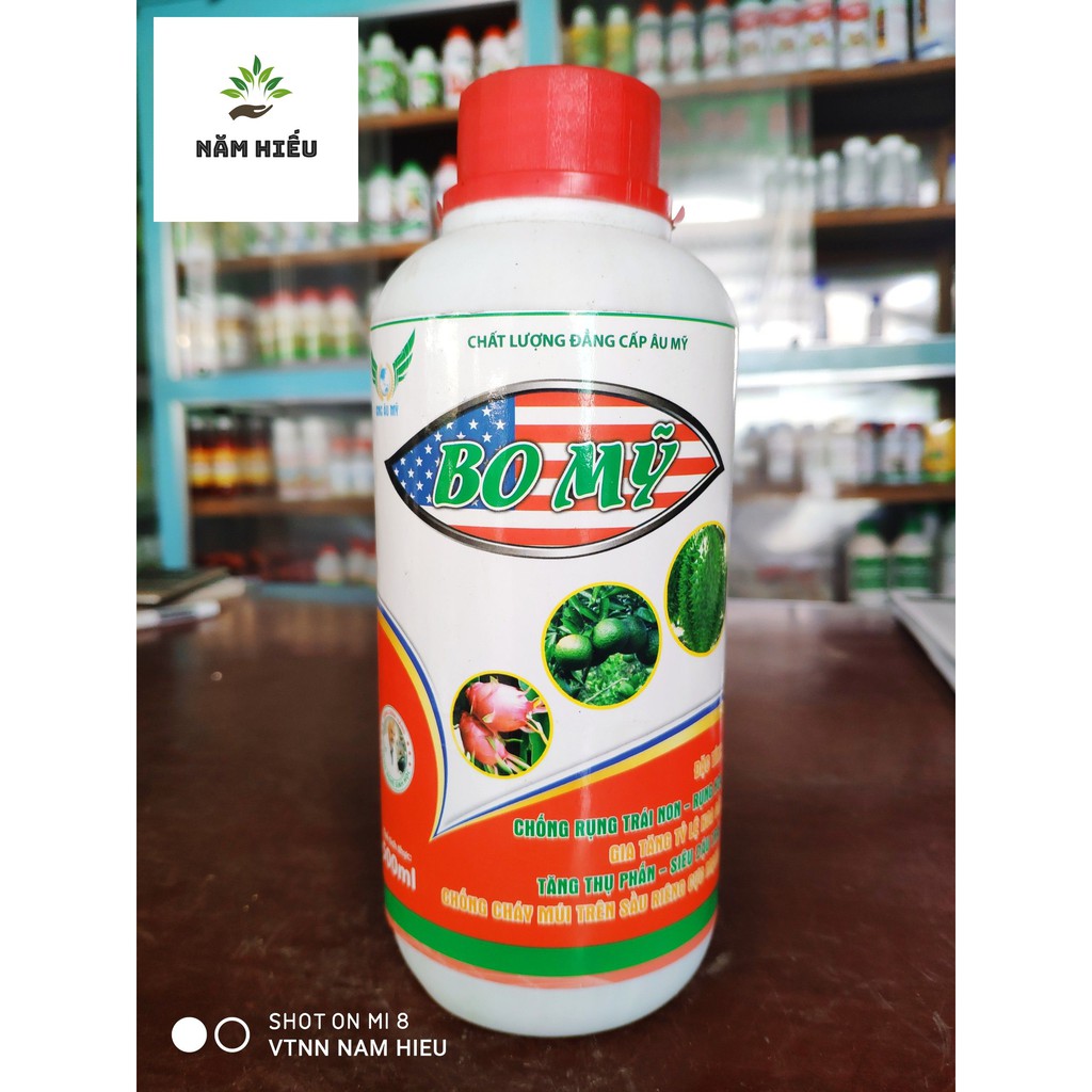 Phân bón lá BO MỸ - 500ml -  Chống rụng trái non - Siêu đậu trái - Tăng thụ phấn- Chống cháy múi trên sầu riêng