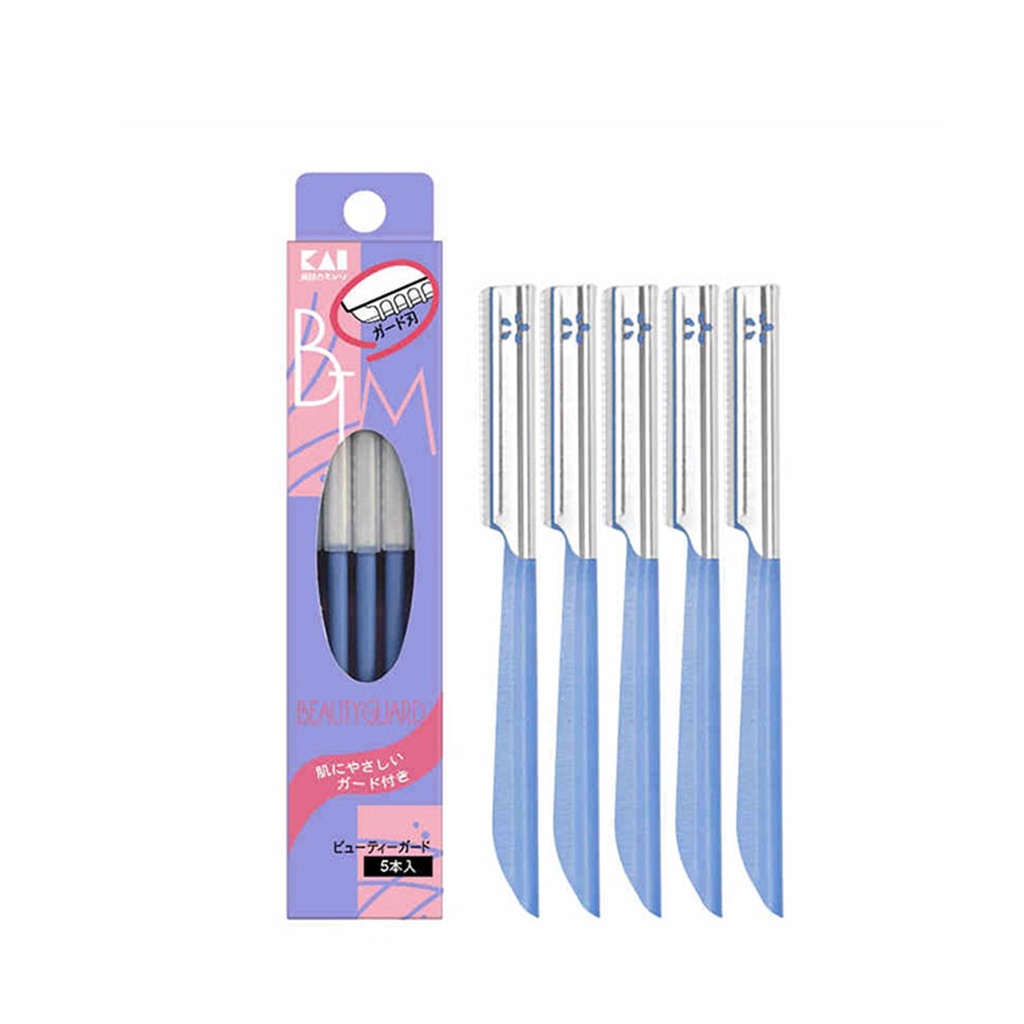 Dao cạo chân mày, lông mặt KAI - cán Xanh