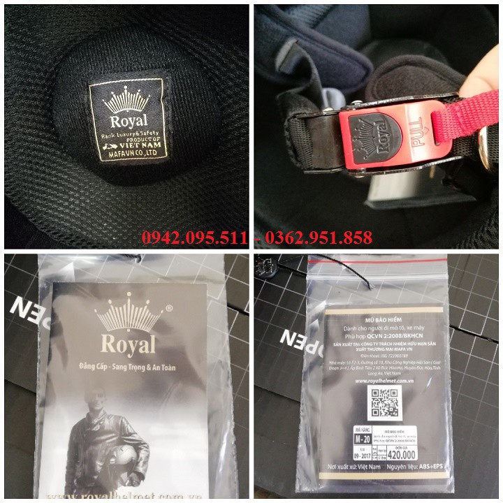 Mũ bảo hiểm 3/4 Royal M20 chính hãng