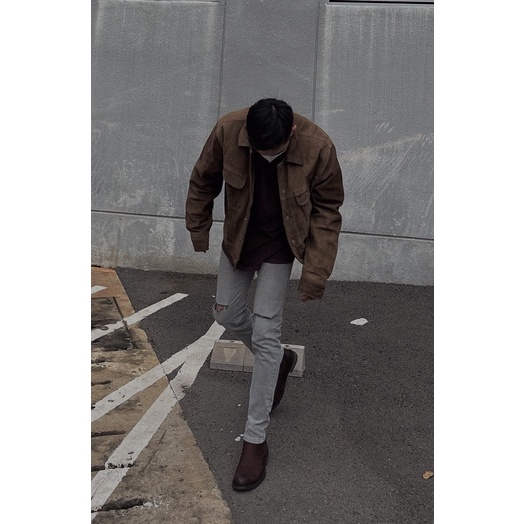 QUẦN JEANS NAM SKINNY XÁM TRO RÁCH GỐI TALURETRO | BigBuy360 - bigbuy360.vn