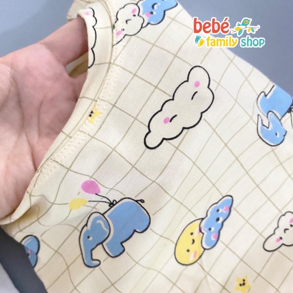 Set bộ dài cho bé trai, bé gái thun cotton lạnh, mát họa tiết nhẹ nhàng dễ thương - STDM - bebefamilyshop