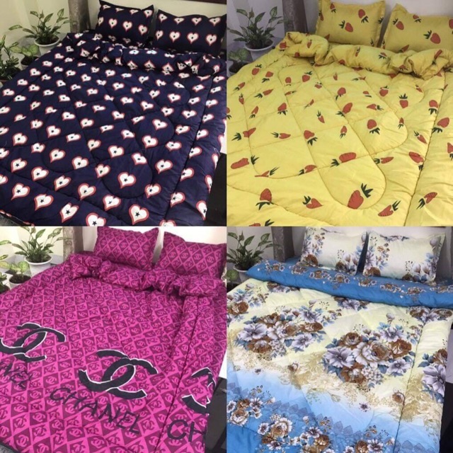 Sale Trọn Bộ Chăn Phao Ga Gối Cottong Poly 5 món y hình được chọn mẫu đẹp mê ly | BigBuy360 - bigbuy360.vn