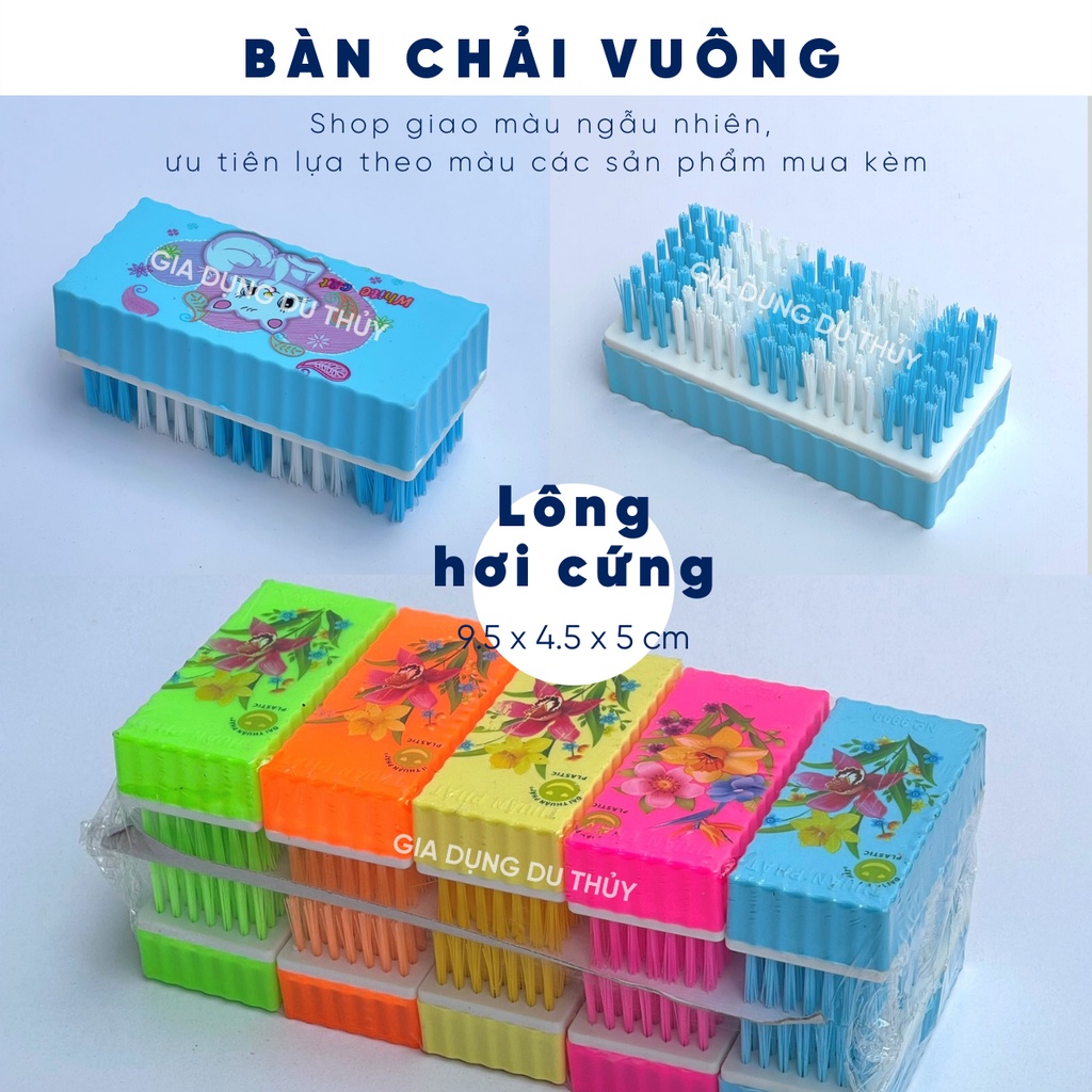 Bàn chải chà chân, giặt đồ lông mềm, lông cứng chất liệu nhựa và gỗ hình vuông, oval, chiếc lá của gia dụng du thủy