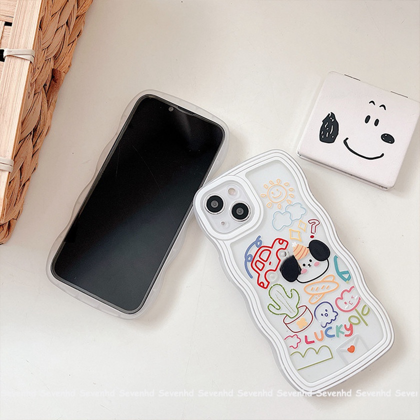Ốp Điện Thoại Mềm Họa Tiết Hoạt Hình Vẽ Nguệch Ngoạc Cho iPhone 13 12 11 Pro Max Xs Max Xr X 7 8 6 6s Plus