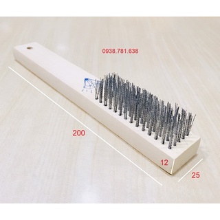 Bàn chải cán gỗ sợi cước thép 514