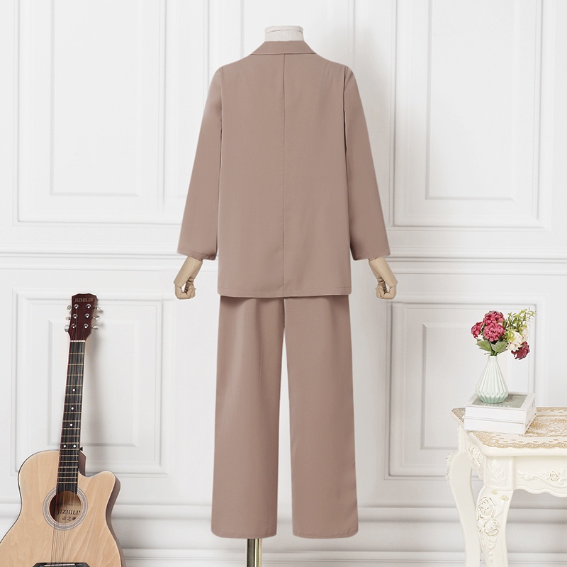 ZANZEA Set Áo Khoác Blazer + Quần Dài Lưng Thun Thời Trang Nữ