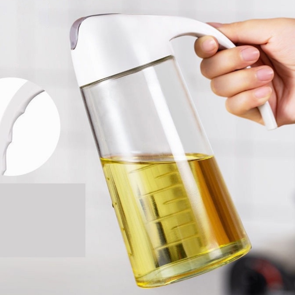 Bình đựng dầu ăn/ nước mắm/ dầu dấm thủy tinh nắp bật tự động 630ML giá rẻ