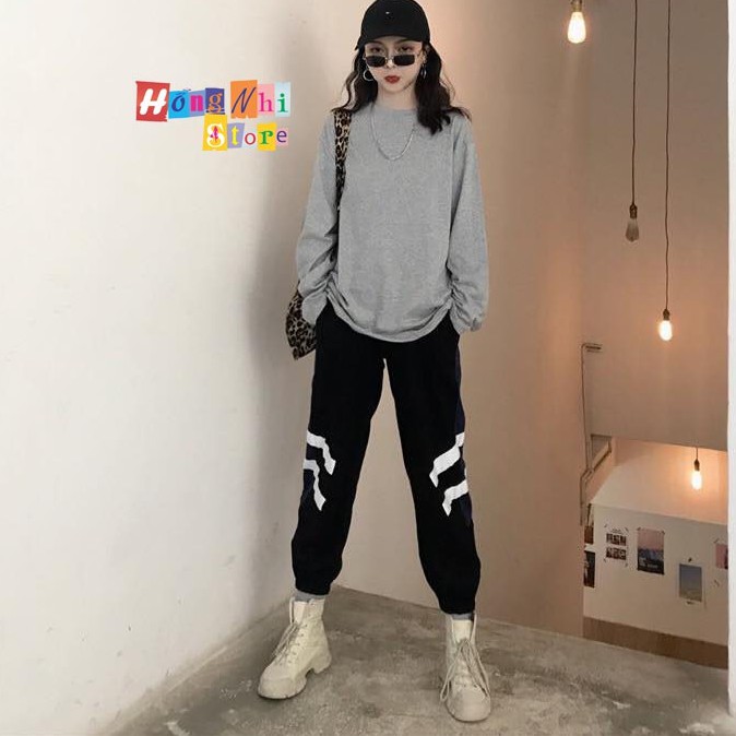 Áo Thun Tay Dài Trơn Long Tee Ulzzang Unisex Dáng Rộng Màu Xám - MM