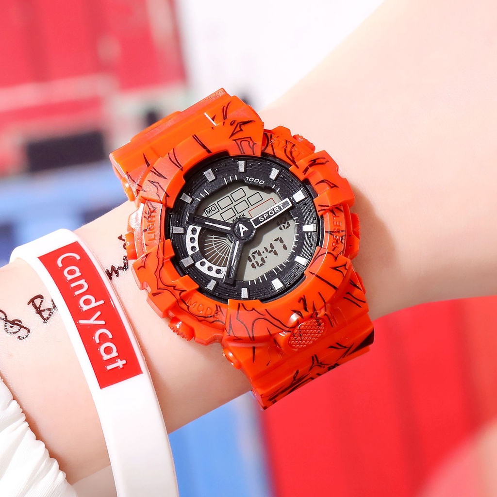 Gp1 Đồng Hồ Báo Thức Điện Tử Đa Năng Chống Thấm Nước pg1 Họa Tiết one piece Cho Nam Nữ