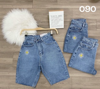 ❄️Short Jeans Ngố Thêu Cúc