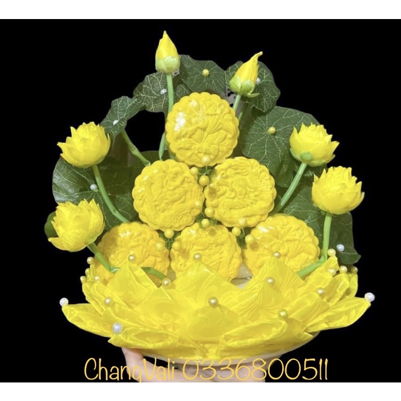 Cành sen lụa 35cm dùng trang trí oản tài lộc,cắm bình ,decor - HN3