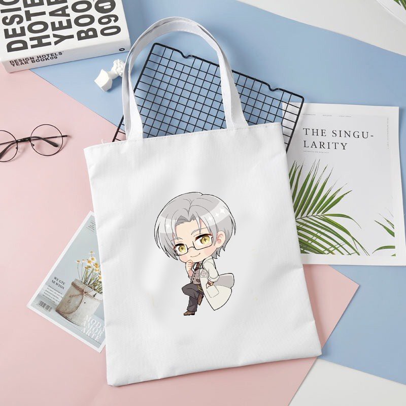 Túi tote vải trắng đeo vai in hình TEAR OF THEMIS Vị Định Sự Kiện Bộ game chibi anime phong cách cá tính