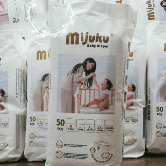 Bỉm Mijuku  ❤️ FREESHIP ❤️ Combo 50 Miếng Bỉm Quần Mijuku Cao cấp Nhật Bản M100/L100/XL100/XXL100