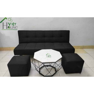 Bộ Sofa bed + 2 đôn + 1 bàn trà mặt đá (Freeship nt HCM, DA, BH)