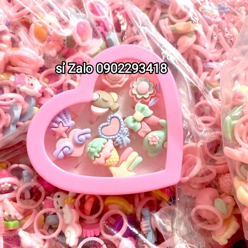 Hộp 12 Nhẫn Hình Cute Cho Bé Hộp Nhiêù Mẫu Khác Nhau