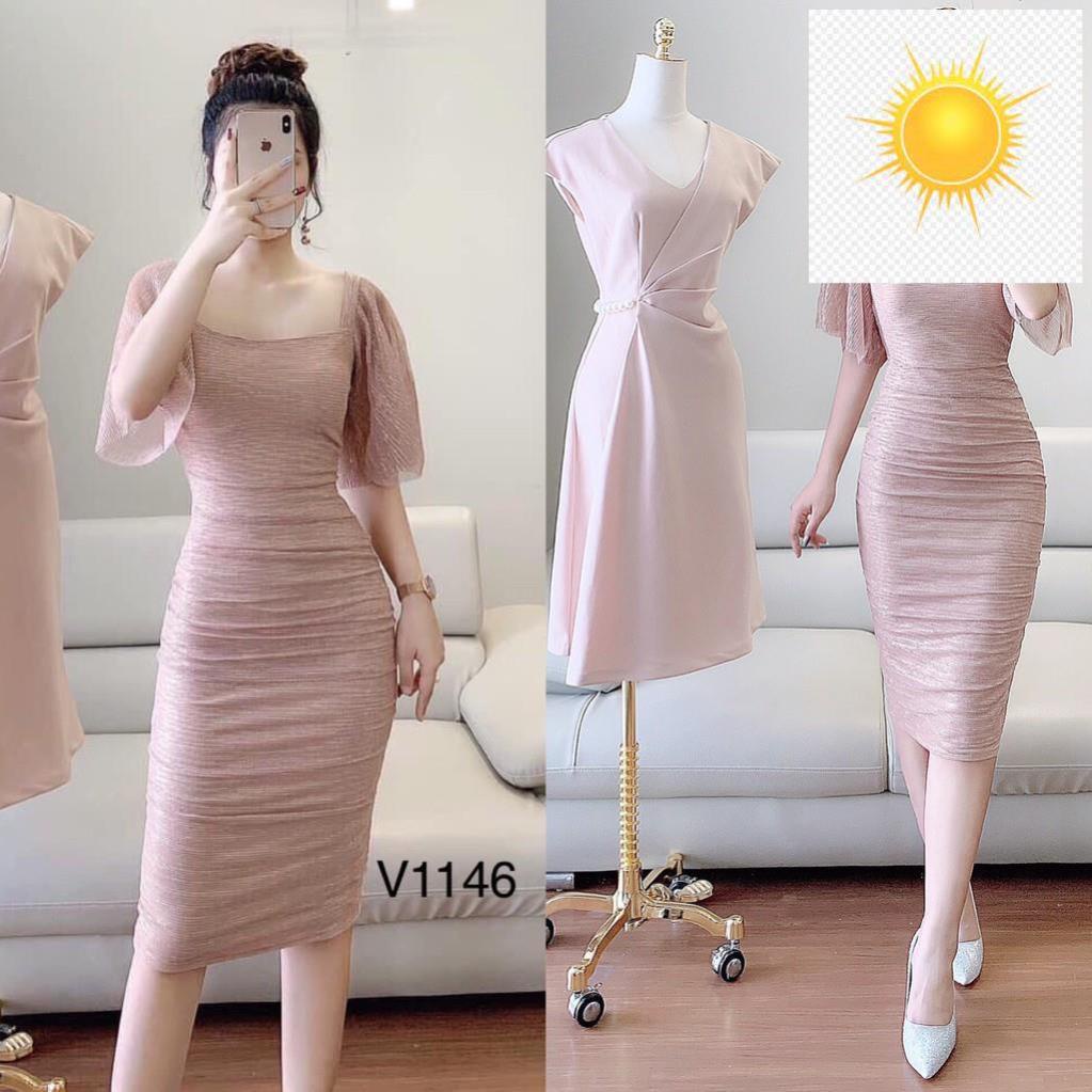 VÁY ÔM BODY DỰ TIỆC ÁNH NHŨ TAY XÒE RỦ VÁY ĐÁM CƯỚI (Ảnh thật) (Cam kết hàng y hình)