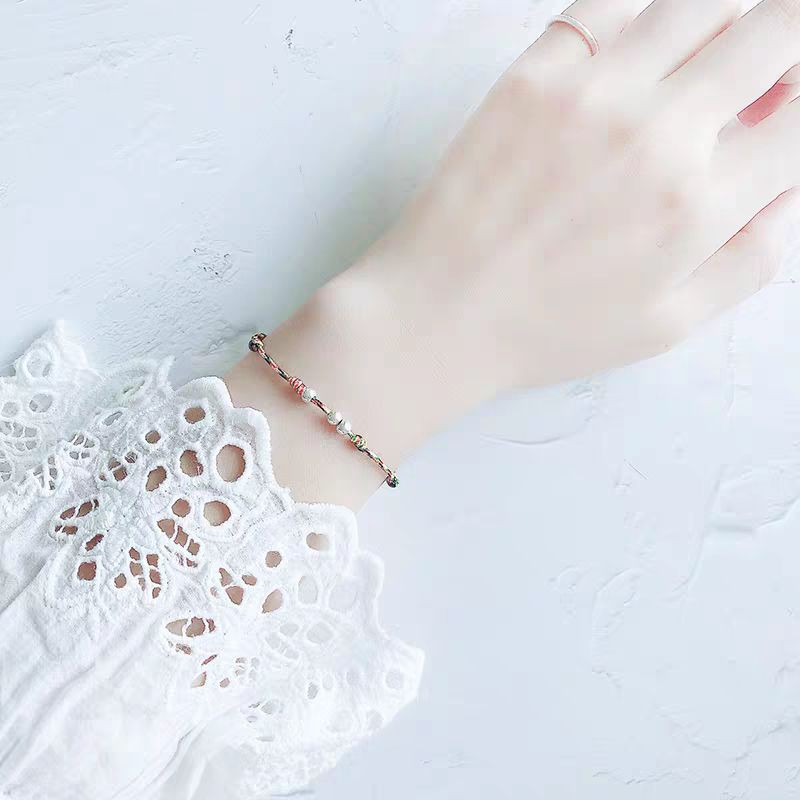 Vòng Tay Chỉ Ngũ Sắc Bi Bạc 925 ( ghi chú size cổ tay )
