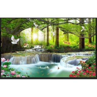 Tranh dán tường 3D phong cảnh thiên nhiên sơn thủy