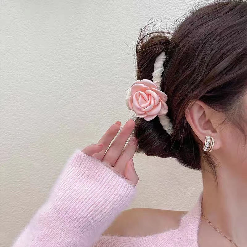 Kẹp Tóc Hình Hoa Hồng Dễ Thương Cho Nữ