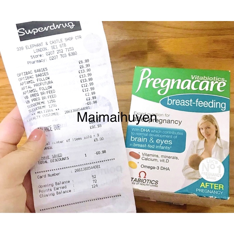 Vitamin Bú Anh-Vitamin Tổng Hợp Cho Mẹ Sau Sinh Pregnacare Breastfeeding