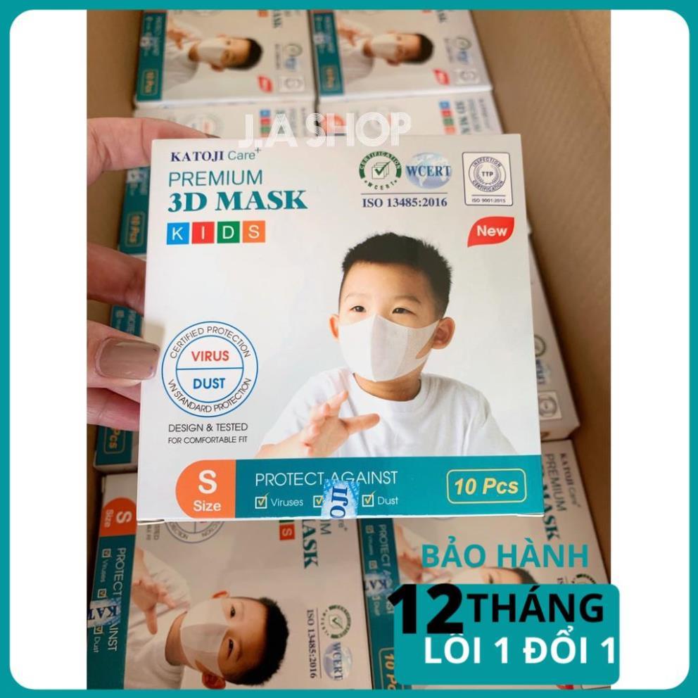 Khẩu Trang 3D [10 cái] Cho Bé 4 Lớp Kháng Khuẩn KATOJI Hàng Chính Hãng Có Giấy Chứng Nhận Đạt Tiêu Chuẩn [SALE SẬP SÀN]