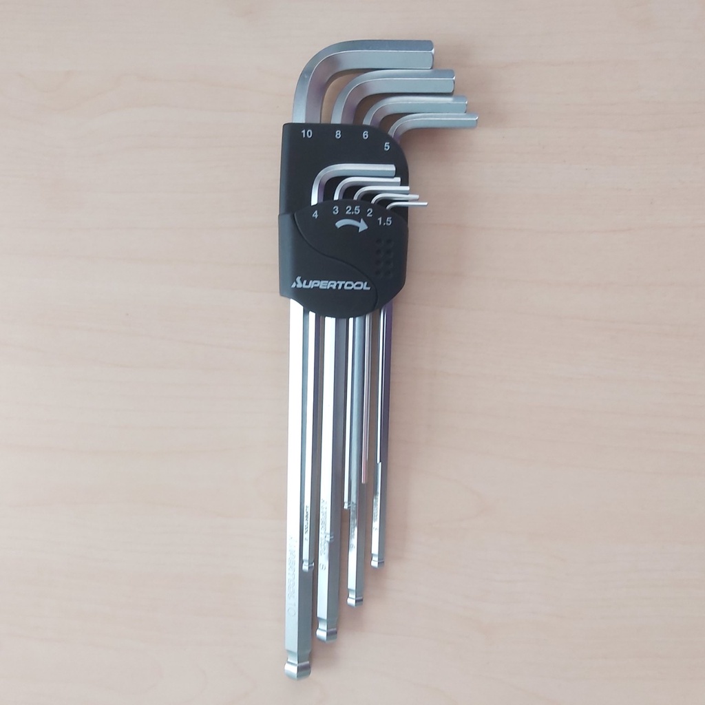 Bộ lục giác dài đầu bi 9 chi tiết HKXB9S SuperTool Japan Hàng chính hãng