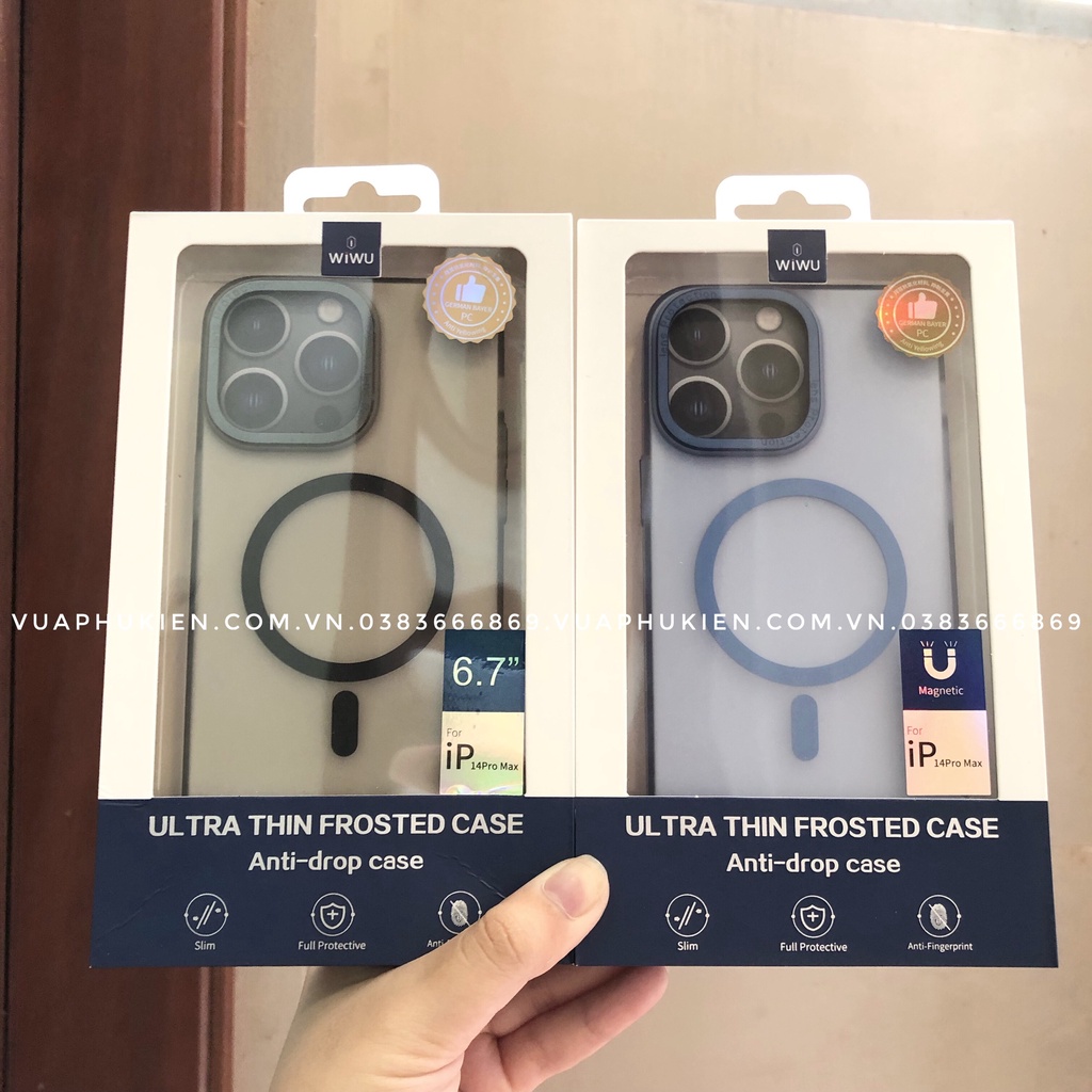 Ốp lưng nhám Magsafe WIWU Ultra Thin Slim Case cho iPhone 14 Pro Max/Plus/Pro hỗ trợ sạc không dây cao cấp - vuaphukien