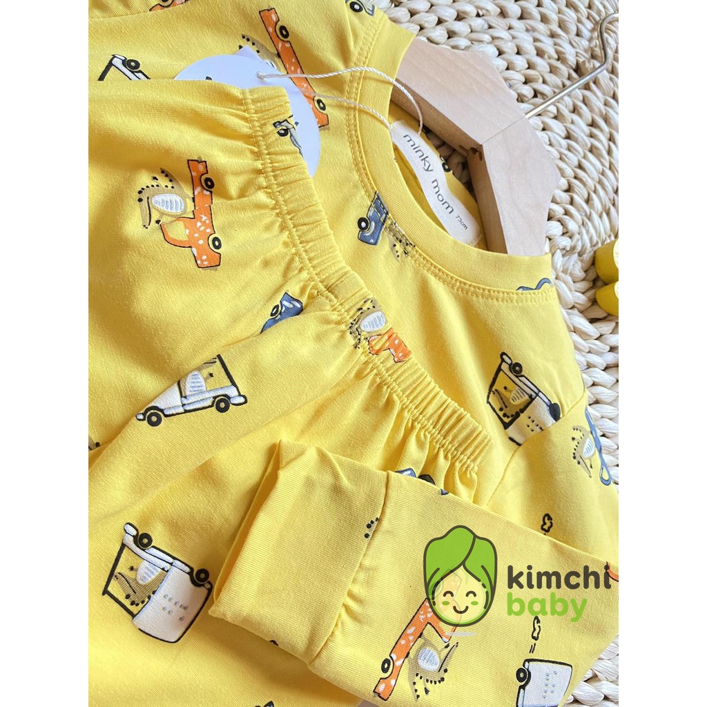 Bộ Dài Cotton Cao Cấp Hàng Minky Mom Họa Tiết Ô TÔ - Khủng Long Cho Bé (6-19kg) MKM02