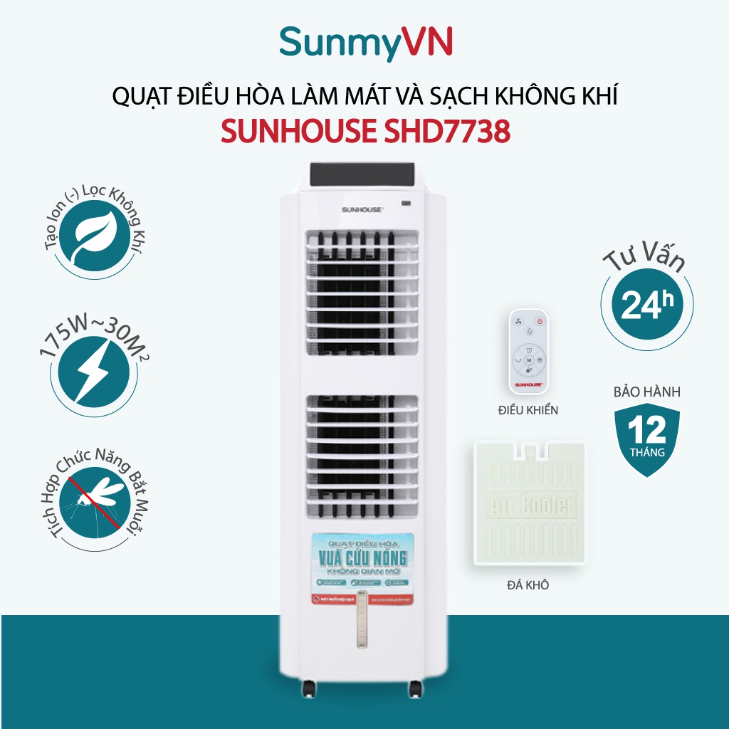 Quạt điều hòa hơi nước Sunhouse SHD7738