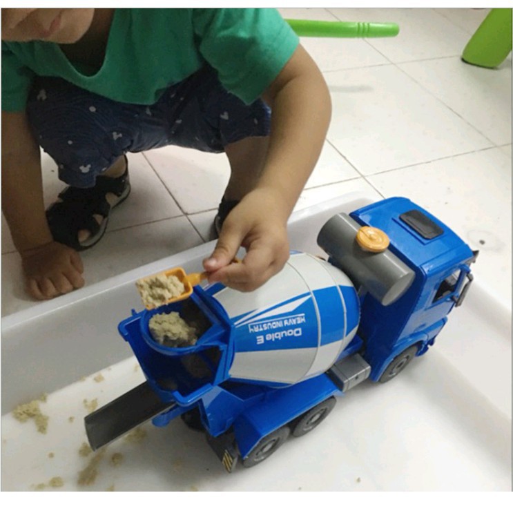 Mô Hình Xe Trộn Bê Tông Cao Cấp Có Thùng Xoay Tay E228