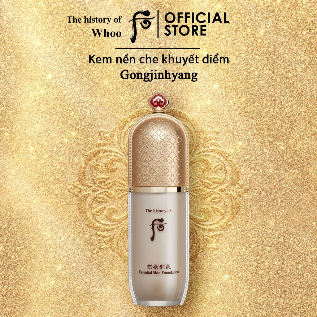 Kem nền che khuyết điểm WHOO Gongjinhyang Mi Essential Foundation SPF30,PA++ 40ml