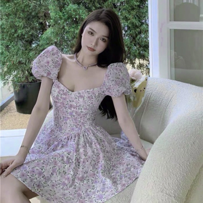Váy Hoa Nhí Tím Bồng Bềnh Tiểu Thư