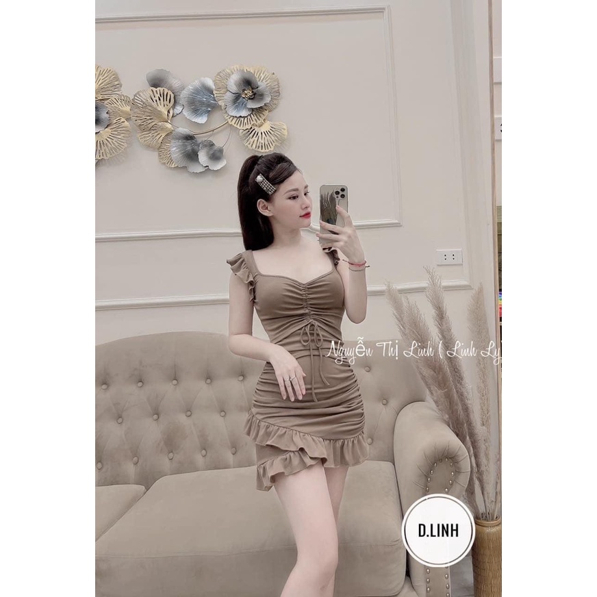 Đầm Body Bèo Rút Ngực Nhún Sườn Chất Thun Borip Thích Hợp Mặc Đi Tiệc Đi Làm Đi Chơi