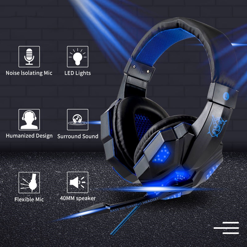 Tai nghe chơi game BJONE 830MV có micro và đèn led cho PC PS4 XBOX giắc cắm 3.5mm