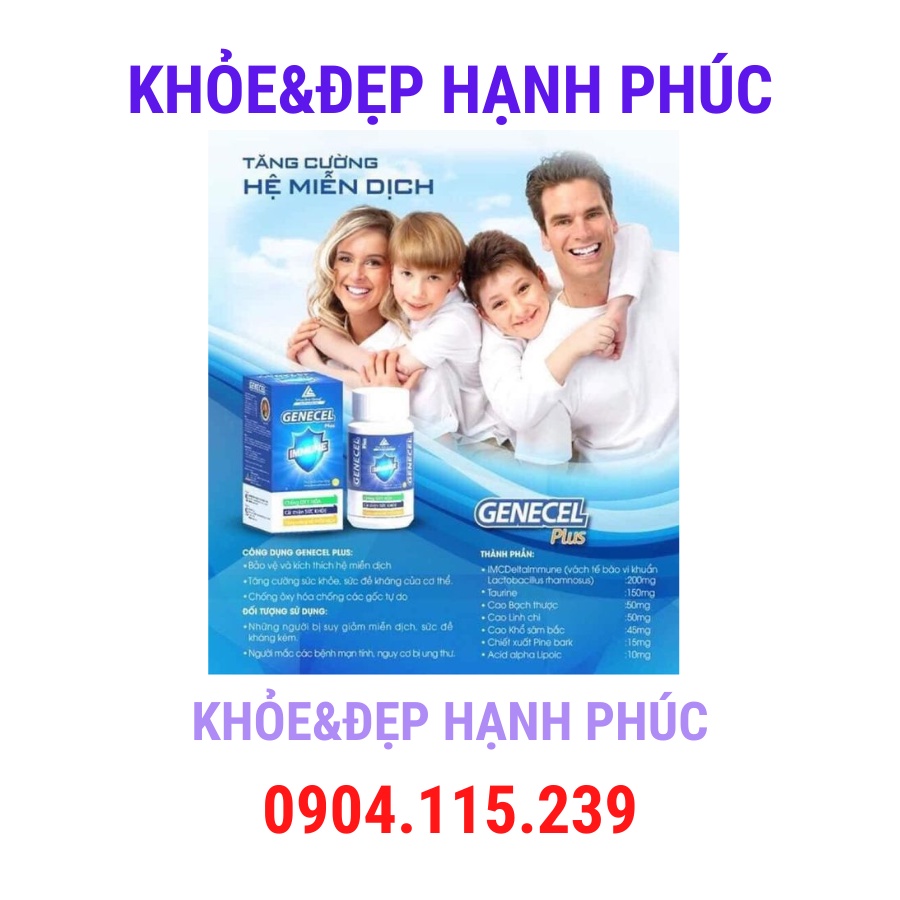 Genecel plus tăng cường và kích thích hệ miễn dịch – 60 viên/lọ