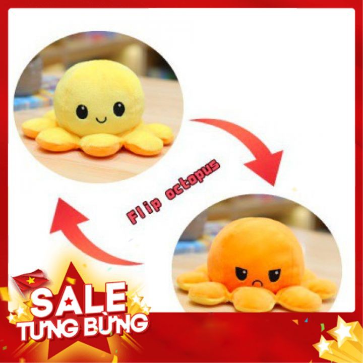 [ BAO GIÁ SHOPEE ] Bạch Tuộc Cảm Xúc 2 Mặt Siêu Cu Te Chất Liệu Vải Mềm MỊn Size 20 - 40cm