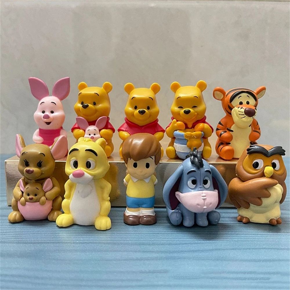Set 10 mô hình gấu Pooh Minnie Winnie The Pooh dùng trang trí bánh kem