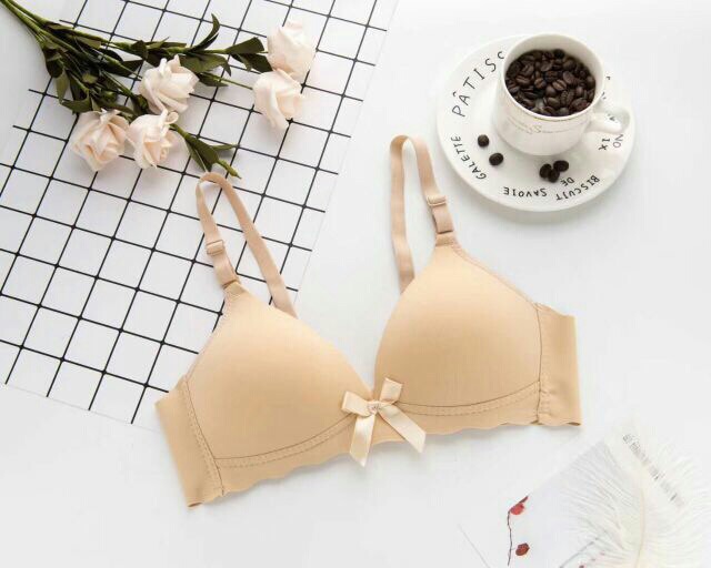 [SIÊU NHẸ Áo Lót Su Trơn Đính Nơ Đệm Mỏng Không Gọng 6690