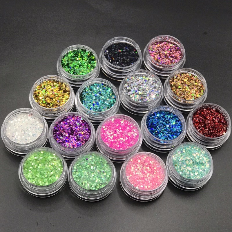 Nhũ kim tuyến ngũ sắc hũ 5g siêu sáng trang trí móng