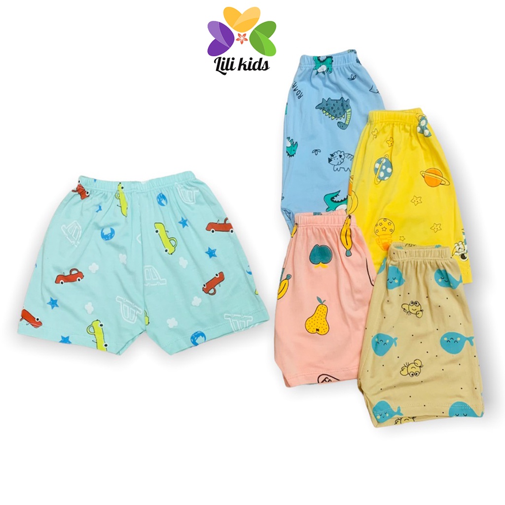 quần đùi cho bé trai bé gái LILIKIDS quần chục đùi họa tiết chất mềm mịn QC18