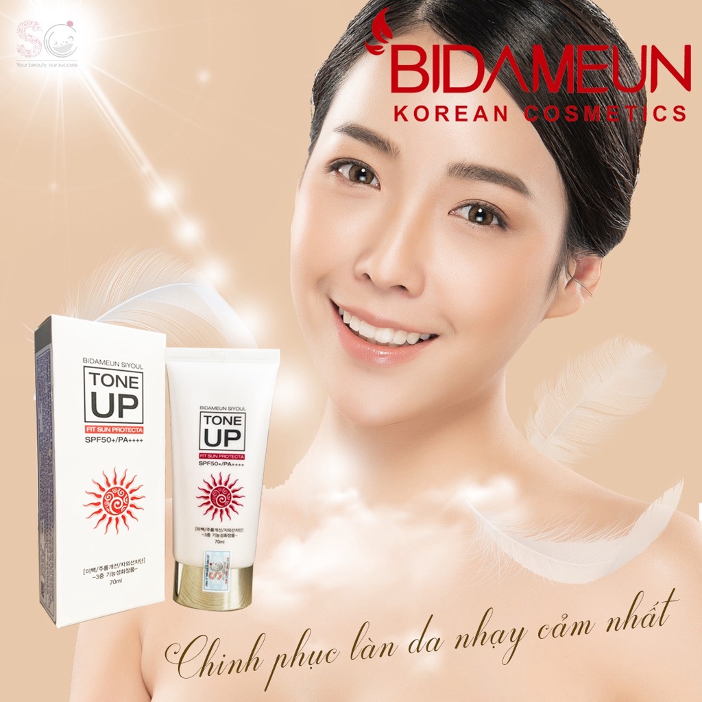 Kem chống nắng và nâng tone da Bidameun Siyoul Tone Up Fit Sun Protecta SPF50+/PA++++ 70ml