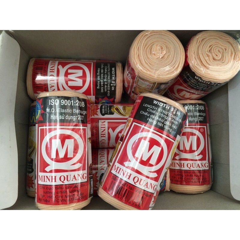 Băng chun vải cố định vết thương Minh Quang, băng chun y tế, bó gối hạn chế chấn thương